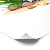 Poster T-Rex Dinosaure Vert Mignon Personnalisé (Coin)