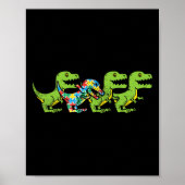 Poster T-Rex Dinosaures Puzzle Dino Sensibilisation sur l (Devant)