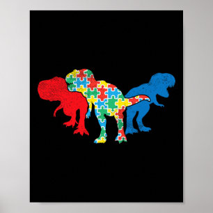 Poster T-Rex Dinosaures Puzzle Dino Sensibilisation sur l