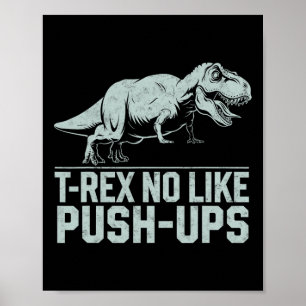 Poster T-rex drôle n'aime pas les pompes Gym Workout dino