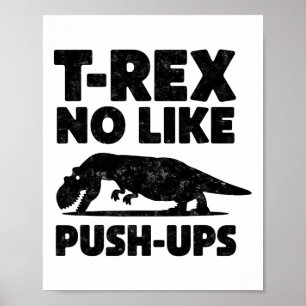 Poster T-rex drôle n'aime pas les pompes Gym Workout Dino