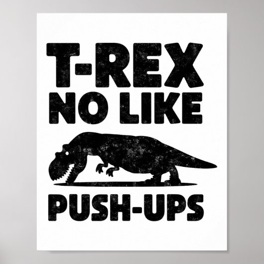 Poster T-rex drôle n'aime pas les pompes Gym Workout Dino (Devant)