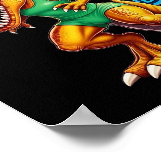 Poster T-Rex en tenue de course et casquette d'anniversai (Coin)