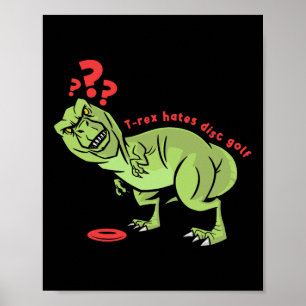 Poster T-Rex Enfants de Golf de Disque Drôle 