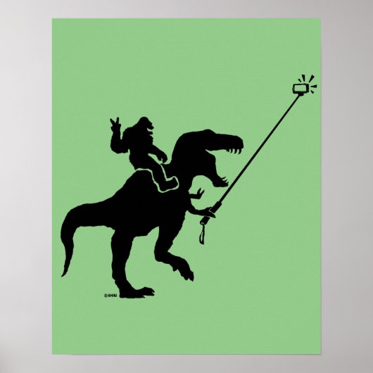 Poster T-rex et selfie bigfoot (Devant)