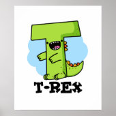 Poster T-Rex Funny Alphabet Dinosaure Pun (Devant)