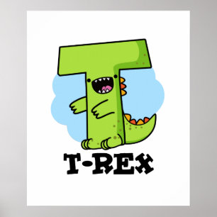 Poster T-Rex Funny Alphabet Dinosaure Pun