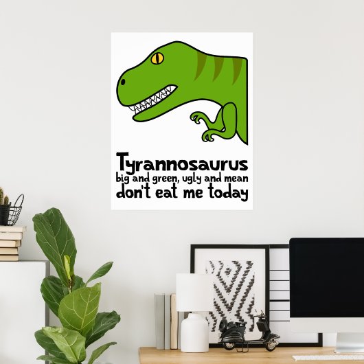 Poster T-Rex Haiku (Bureau à domicile)
