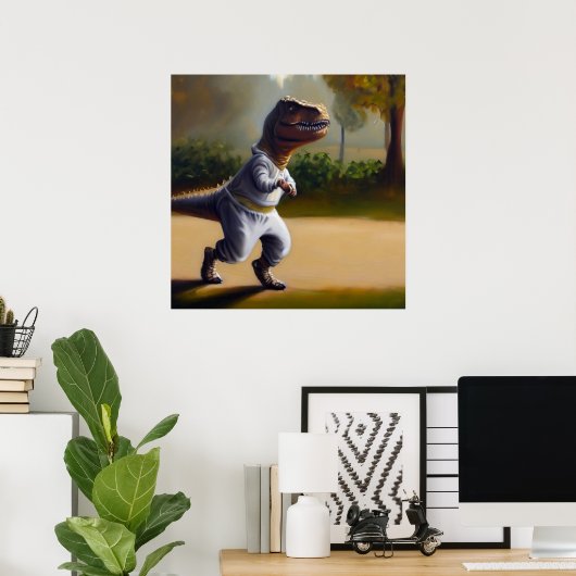 Poster T Rex Jogging (Bureau à domicile)