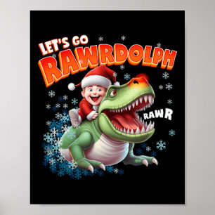 Poster T-rex Joyeux Rexmas Rawrdolph T-shirts de Noël pou