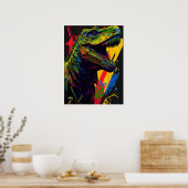 Poster T Rex Jurassique (Cuisine)