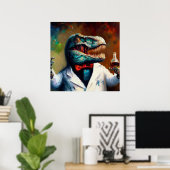 Poster T Rex Mad Scientifique (Bureau à domicile)