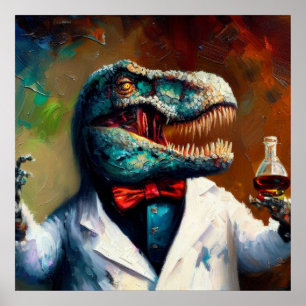 Poster T Rex Mad Scientifique
