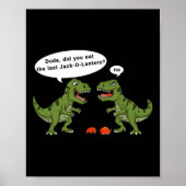 Poster T Rex Mange Jack-o'-lantern Halloween Garçons Fill (Devant)