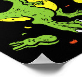 Poster T-Rex mangeant un lapin drôle de Pâques amateur de (Coin)