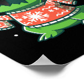 Poster T-rex Noël Fun Dinosaure Ugly Saurus (Coin)