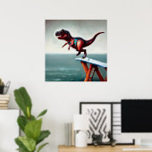 Poster T Rex plongée (Bureau à domicile)