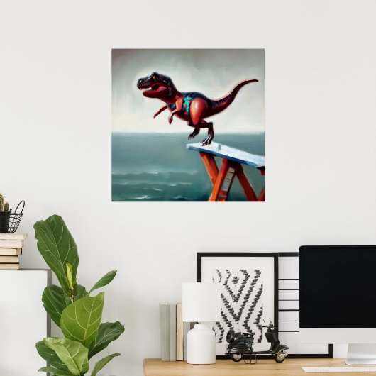 Poster T Rex plongée (Bureau à domicile)