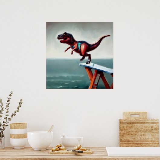 Poster T Rex plongée (Cuisine)