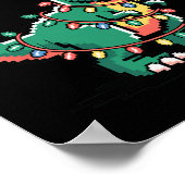 Poster T-Rex sale pull Christmas laid dinosaure Noël (Coin)