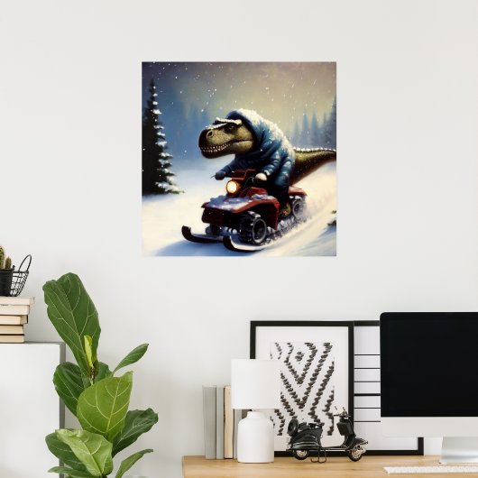 Poster T Rex Snowmobile (Bureau à domicile)