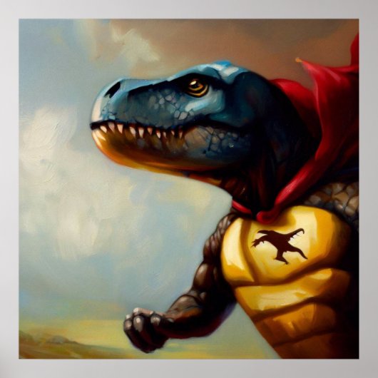 Poster T Rex Superhero (Devant)
