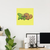 Poster T-rex vs Platypus (Bureau à domicile)