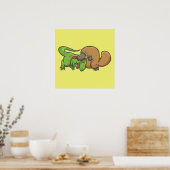 Poster T-rex vs Platypus (Cuisine)