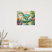 Poster T-Rex Watercolor Nursery Art (Cuisine)