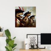 Poster T Rexs Trois Mousquetaires (Bureau à domicile)