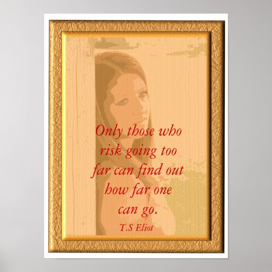 Poster T.S Eliot _ Citation sur l'affiche (Devant)