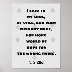 Poster T.S. Eliot Citer Hope