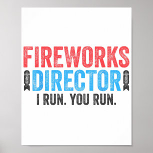 Poster T-Shirt 4 juillet Directeur de Fireworks