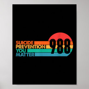 Poster T-shirt 988 Prévention du suicide Lifeline 988 Sen