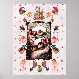 Poster T-Shirt Amoureux de Cygnes