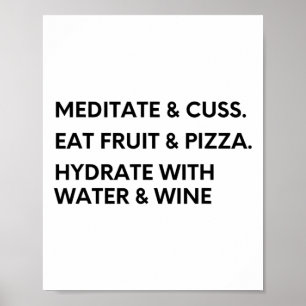 Poster T-shirt amusant de méditation et de lance pour le