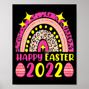 Poster T-shirt arc-en-ciel Pâques 2022 mignon joyeuses Pâ