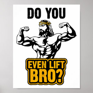 Poster T Shirt Bodybuilding Jésus - Vous Soulevez Même Fr