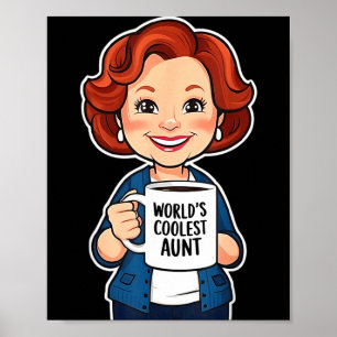 Poster T-shirt cadeau drôle pour la tante la plus cool qu