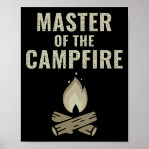 Poster T Shirt Camping Maître Du Feu De Camp Cadeau