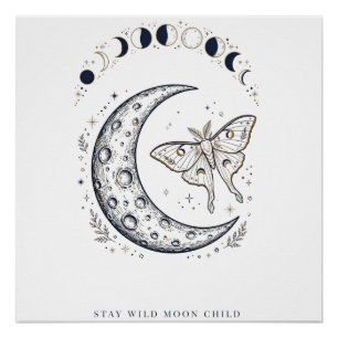 Poster T-Shirt Céleste Enfant de la Lune Sauvage Lune B