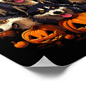 Poster T-Shirt Chiens Halloween2 (Coin)