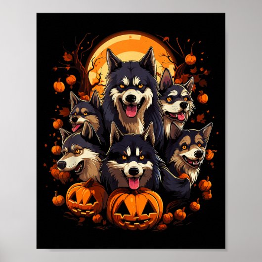 Poster T-Shirt Chiens Halloween2 (Devant)