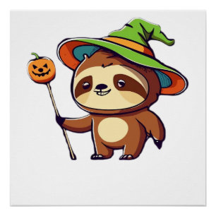 Poster T-Shirt Classique sorcière kawaii paresseux