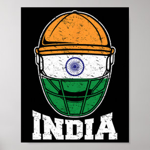 Poster T Shirt de cricket d'Inde Maillot de fans nationau