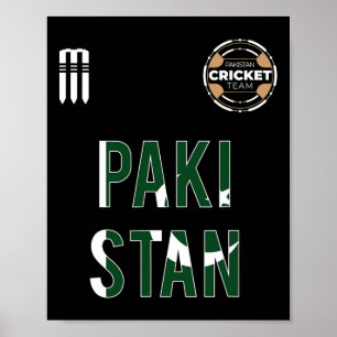 Poster T Shirt de cricket pakistanais pour fans nationaux