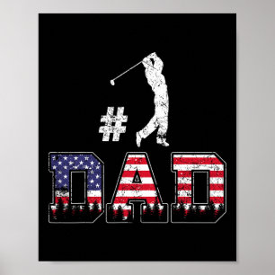 Poster T-shirt de golf Papa numéro un Fête des pères Drap