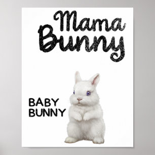 Poster T-shirt de la maman lapin de Pâques Grossesse de P