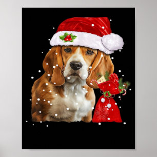 Poster T Shirt de Noël de chien Beagle Chien de Noël Esse