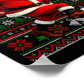 Poster T-shirt de Noël laid avec un Père Noël drôle jouan (Coin)